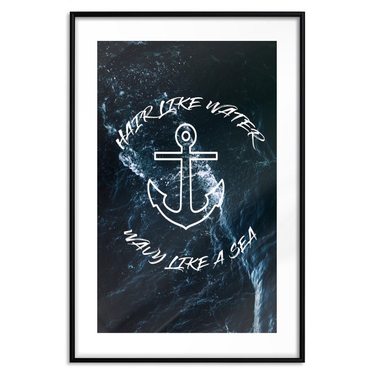 Wall Poster Hair like Water, Wavy like a Sea - English text on a sea background 123025 additionalImage 15