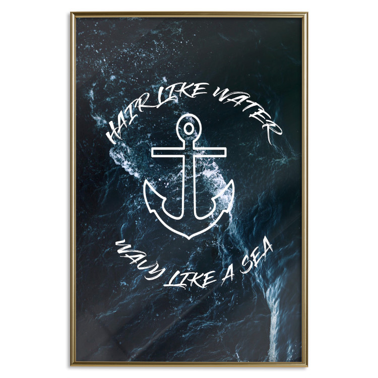 Wall Poster Hair like Water, Wavy like a Sea - English text on a sea background 123025 additionalImage 20