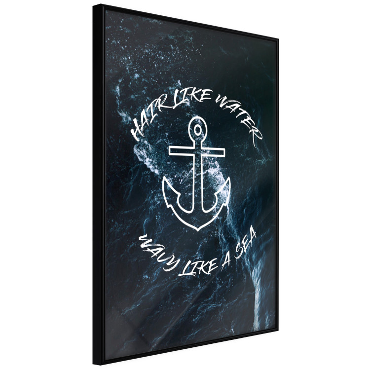 Wall Poster Hair like Water, Wavy like a Sea - English text on a sea background 123025 additionalImage 10