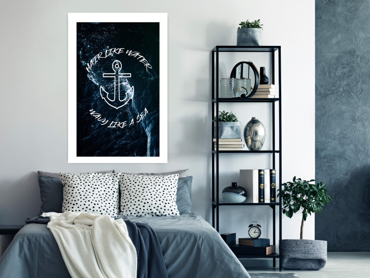 Wall Poster Hair like Water, Wavy like a Sea - English text on a sea background 123025 additionalImage 4