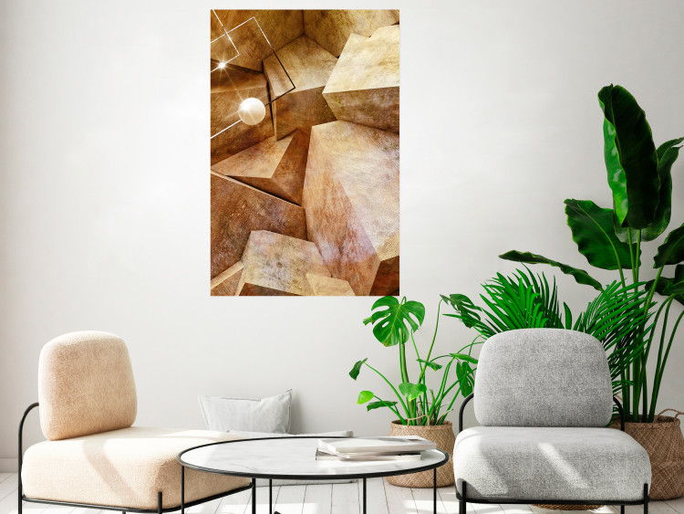 Poster Saffron Corners - stone rocks in geometric shapes 123825 additionalImage 23