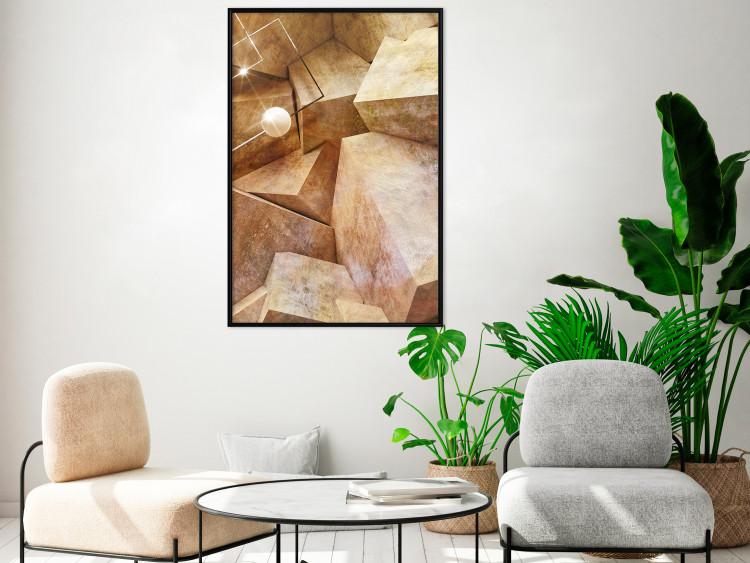 Poster Saffron Corners - stone rocks in geometric shapes 123825 additionalImage 4