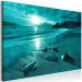 Canvas Art Print Sunset in turquoise - sea landscape with a sandy beach 125025 additionalThumb 2