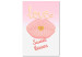 Canvas Sweet kiss - a typographic composition depicting the mouth and golden heart and love subtitles in English 125225