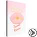 Canvas Sweet kiss - a typographic composition depicting the mouth and golden heart and love subtitles in English 125225 additionalThumb 6