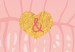 Canvas Sweet kiss - a typographic composition depicting the mouth and golden heart and love subtitles in English 125225 additionalThumb 5