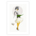 Poster Yellow Stockings - abstract silhouette of a woman with flower accents 127525 additionalThumb 25