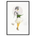 Poster Yellow Stockings - abstract silhouette of a woman with flower accents 127525 additionalThumb 17