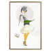 Poster Yellow Stockings - abstract silhouette of a woman with flower accents 127525 additionalThumb 21