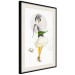Poster Yellow Stockings - abstract silhouette of a woman with flower accents 127525 additionalThumb 2