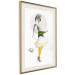 Poster Yellow Stockings - abstract silhouette of a woman with flower accents 127525 additionalThumb 3