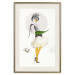 Poster Yellow Stockings - abstract silhouette of a woman with flower accents 127525 additionalThumb 20