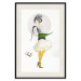 Poster Yellow Stockings - abstract silhouette of a woman with flower accents 127525 additionalThumb 19