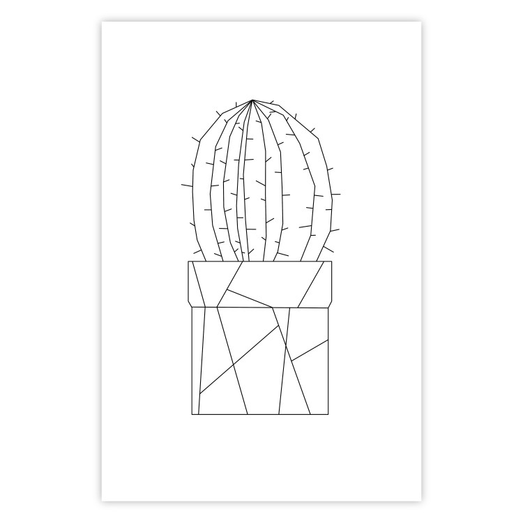 Poster Graphic Cactus - abstract line art of cactus with figures on white background 128025 additionalImage 25