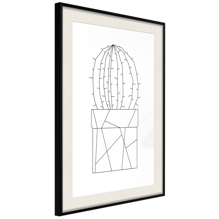 Poster Graphic Cactus - abstract line art of cactus with figures on white background 128025 additionalImage 2