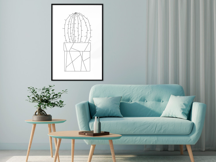 Poster Graphic Cactus - abstract line art of cactus with figures on white background 128025 additionalImage 6