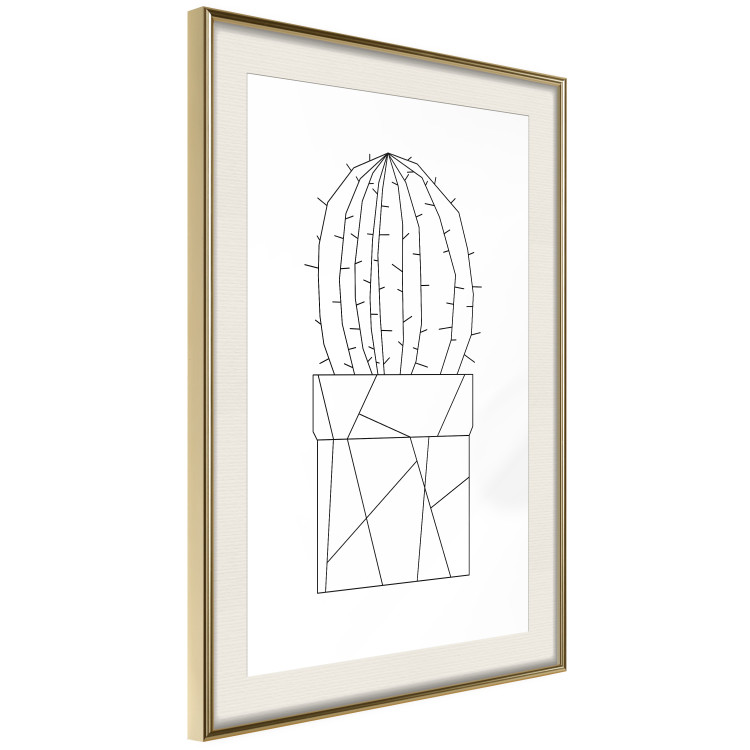 Poster Graphic Cactus - abstract line art of cactus with figures on white background 128025 additionalImage 3