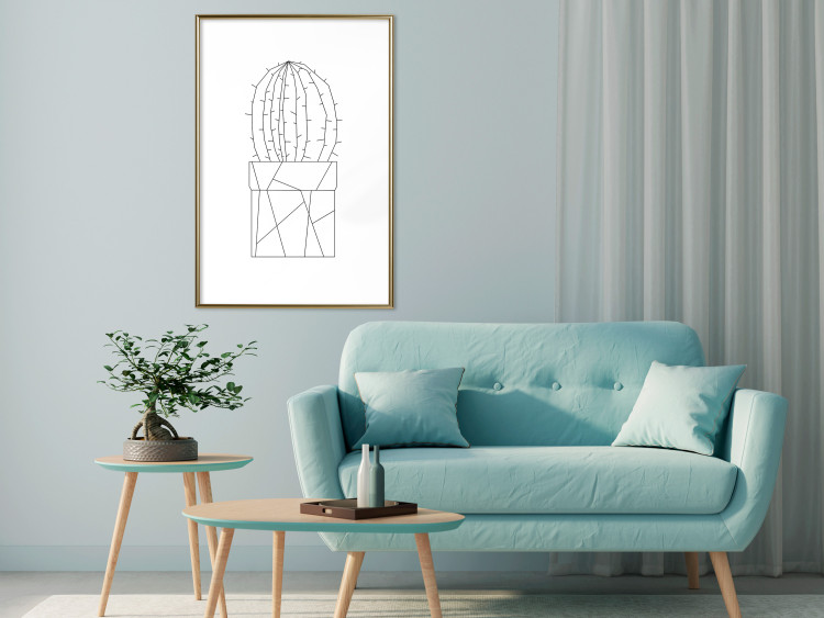 Poster Graphic Cactus - abstract line art of cactus with figures on white background 128025 additionalImage 15