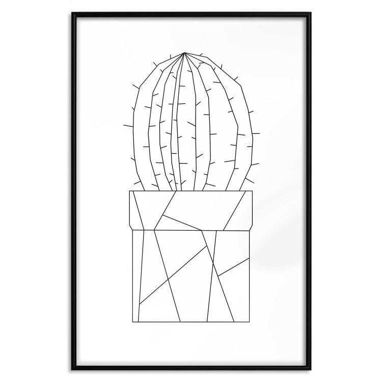 Poster Graphic Cactus - abstract line art of cactus with figures on white background 128025 additionalImage 18