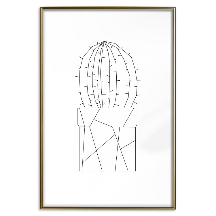 Poster Graphic Cactus - abstract line art of cactus with figures on white background 128025 additionalImage 16