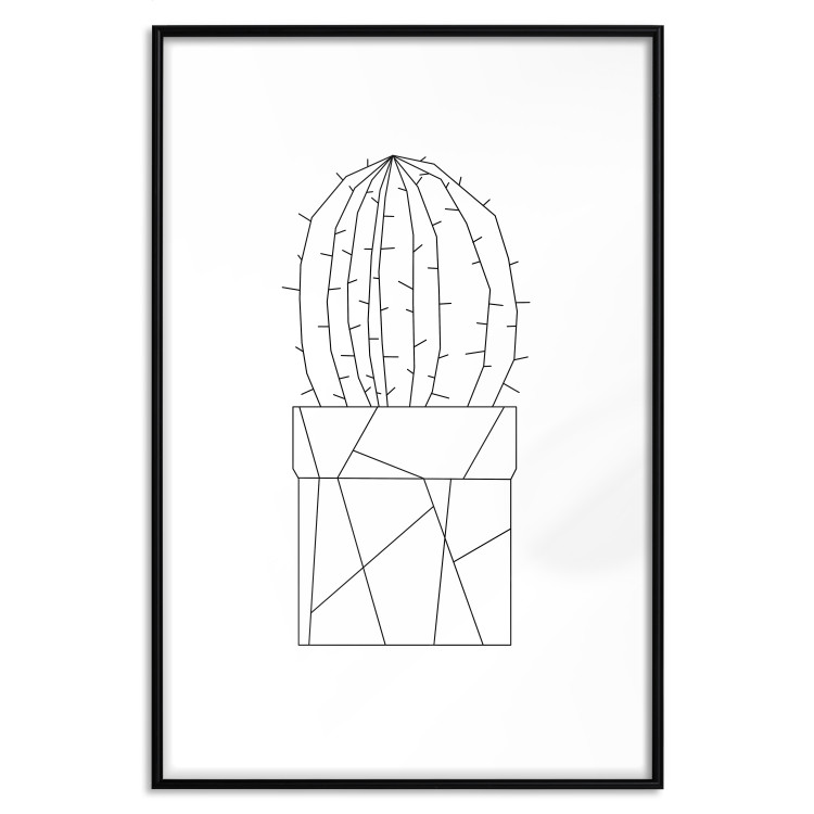 Poster Graphic Cactus - abstract line art of cactus with figures on white background 128025 additionalImage 17