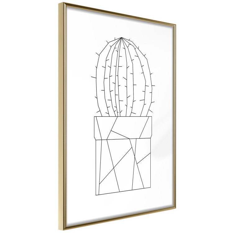 Poster Graphic Cactus - abstract line art of cactus with figures on white background 128025 additionalImage 14