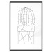 Poster Graphic Cactus - abstract line art of cactus with figures on white background 128025 additionalThumb 18