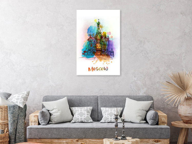 Canvas Art Print Colorful Moscow (1-part) vertical - abstract architecture 129325 additionalImage 3