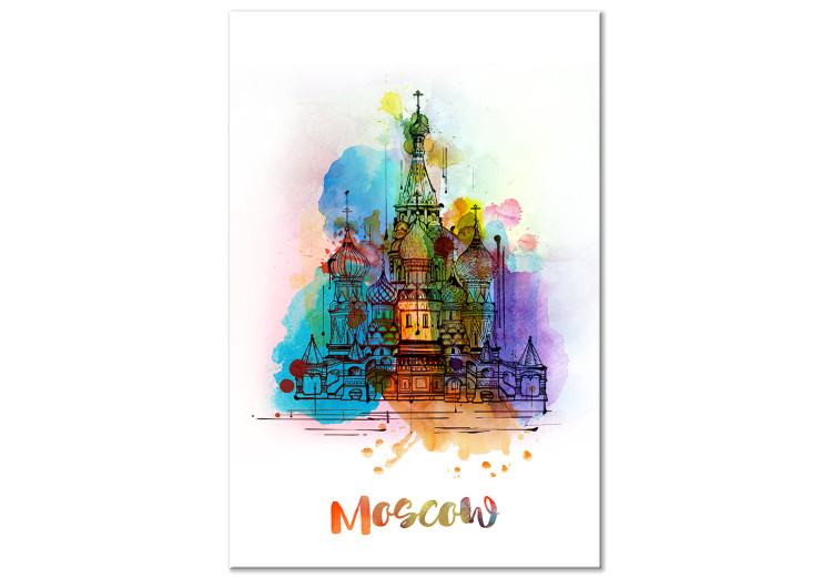 Canvas Art Print Colorful Moscow (1-part) vertical - abstract architecture 129325