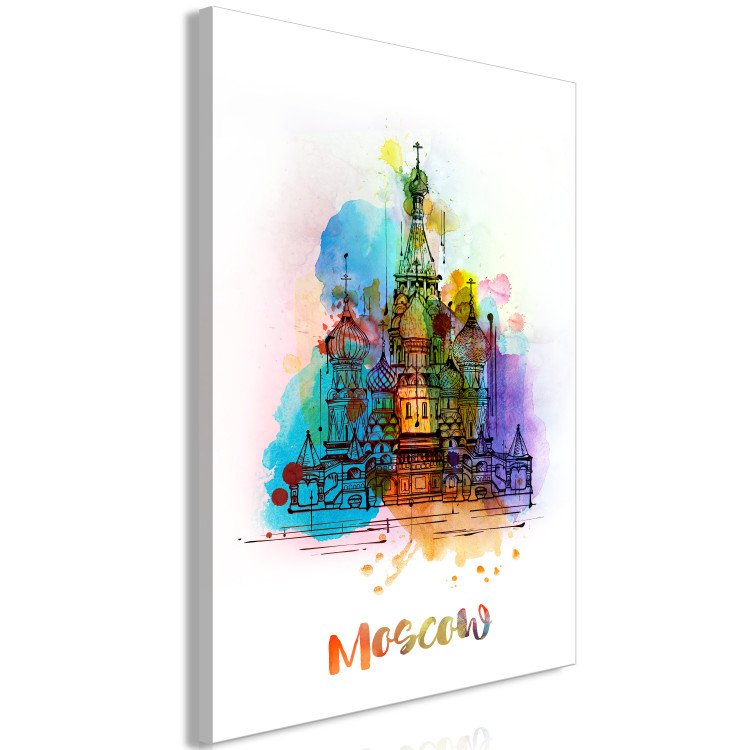Canvas Art Print Colorful Moscow (1-part) vertical - abstract architecture 129325 additionalImage 2