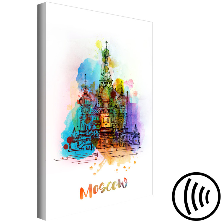 Canvas Art Print Colorful Moscow (1-part) vertical - abstract architecture 129325 additionalImage 6