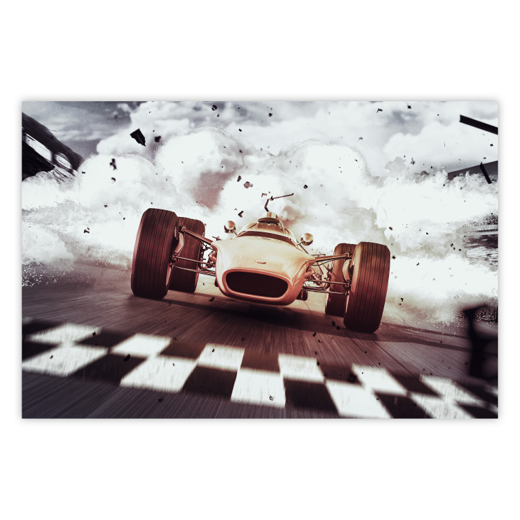 Wall Poster Target - sports composition with racing car and billows of smoke 129425