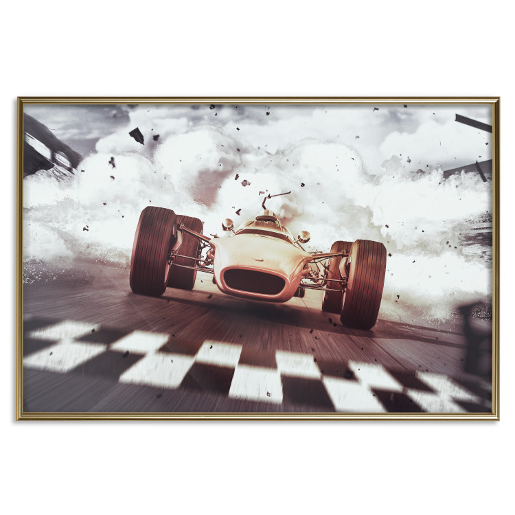 Wall Poster Target - sports composition with racing car and billows of smoke 129425 additionalImage 17