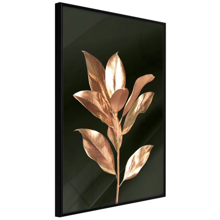 Poster Extraordinary Twig - plant composition of golden leaves on a black background 130525 additionalImage 13