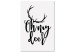 Canvas My deer - winter line art graphic with an English inscription 130725