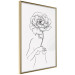 Wall Poster Sensual Blossom - line art of a woman and flowers with a flower on a light background 130825 additionalThumb 12