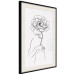 Wall Poster Sensual Blossom - line art of a woman and flowers with a flower on a light background 130825 additionalThumb 2