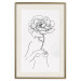Wall Poster Sensual Blossom - line art of a woman and flowers with a flower on a light background 130825 additionalThumb 20