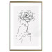Wall Poster Sensual Blossom - line art of a woman and flowers with a flower on a light background 130825 additionalThumb 16