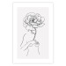 Wall Poster Sensual Blossom - line art of a woman and flowers with a flower on a light background 130825 additionalThumb 25