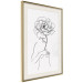 Wall Poster Sensual Blossom - line art of a woman and flowers with a flower on a light background 130825 additionalThumb 3