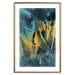 Wall Poster Golden Waves - golden waves on a blue texture in an abstract style 131925 additionalThumb 16