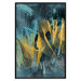 Wall Poster Golden Waves - golden waves on a blue texture in an abstract style 131925 additionalThumb 18