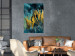 Wall Poster Golden Waves - golden waves on a blue texture in an abstract style 131925 additionalThumb 4