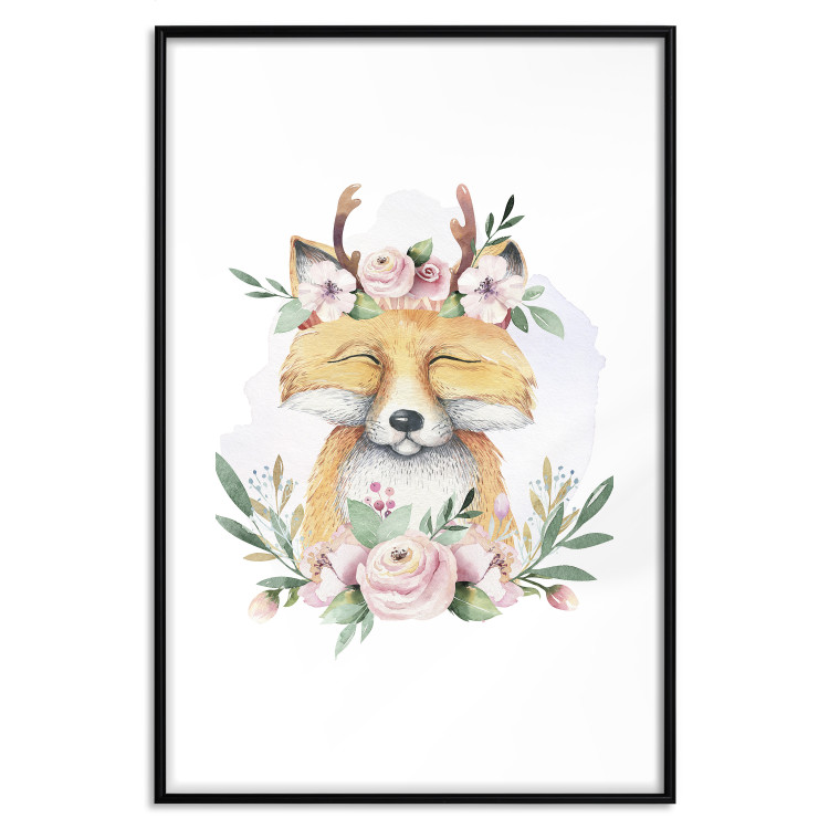 Poster Cleofas the Fox - natural composition of plants and animals on a white background 135725 additionalImage 5