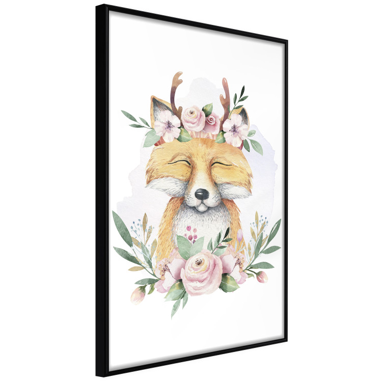 Poster Cleofas the Fox - natural composition of plants and animals on a white background 135725 additionalImage 19
