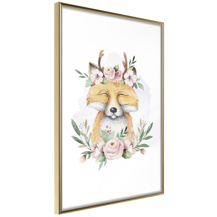 Poster Cleofas the Fox - natural composition of plants and animals on a white background 135725 additionalImage 16