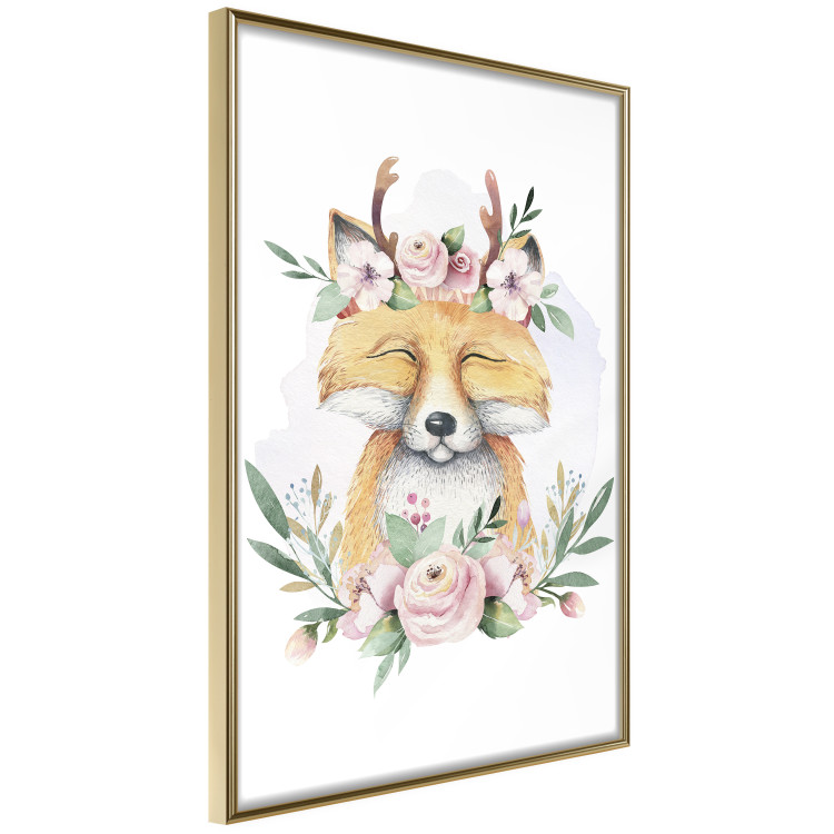 Poster Cleofas the Fox - natural composition of plants and animals on a white background 135725 additionalImage 18