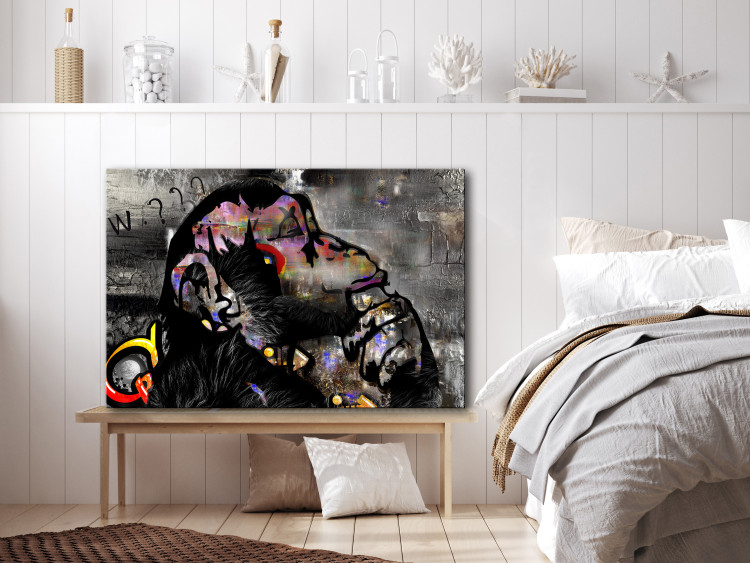 Canvas Art Print Thoughtful Monkey (1-piece) Wide - futuristic abstraction 136025 additionalImage 3