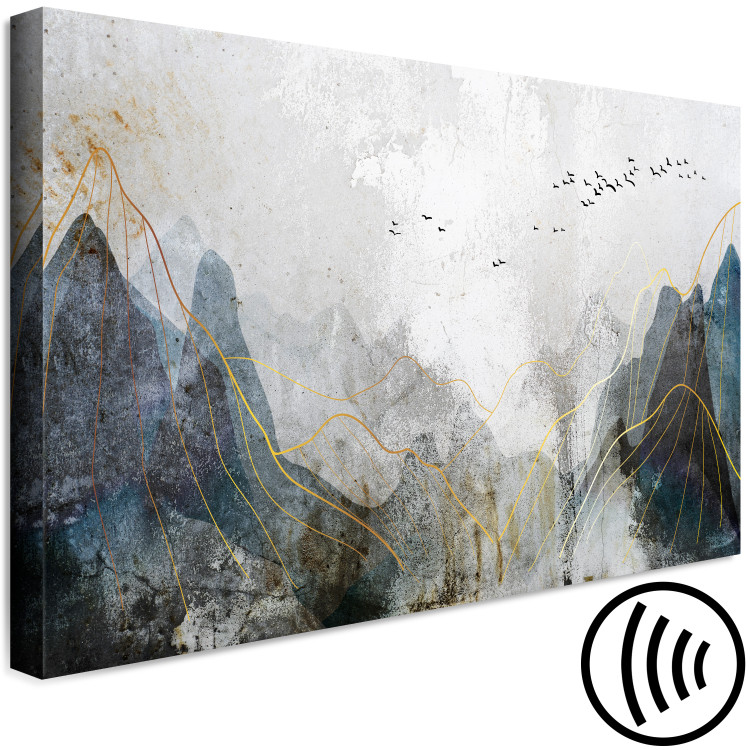 Canvas Art Print Misty Pass (1-piece) Wide - abstract mountain landscape 136325 additionalImage 6